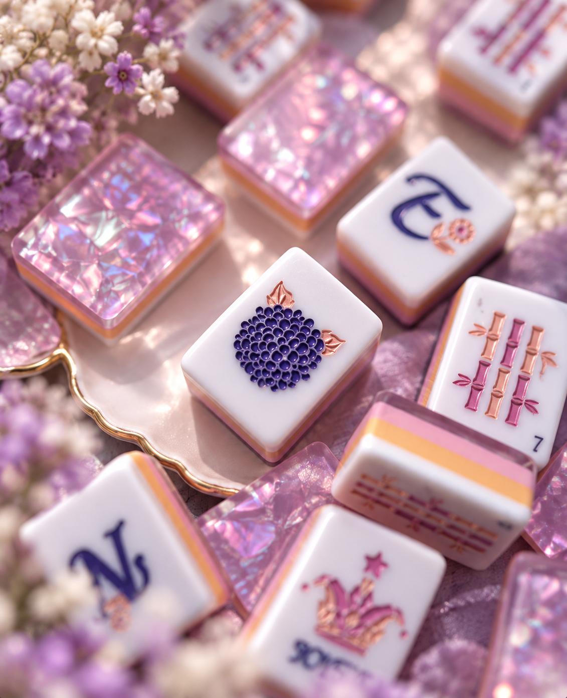 Amethyst Pearl American Mahjong Tiles