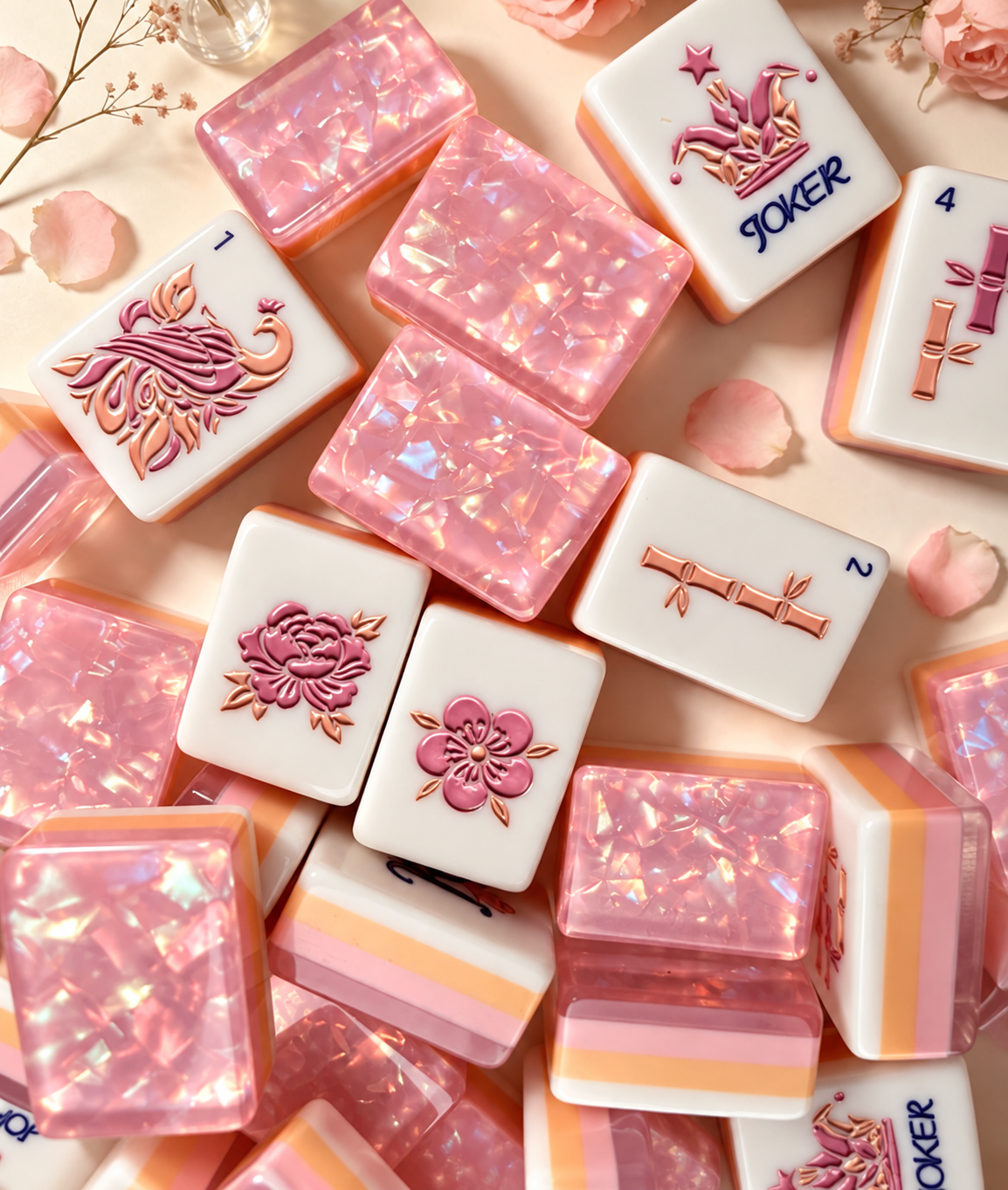 Blush Opal American Mahjong Tiles