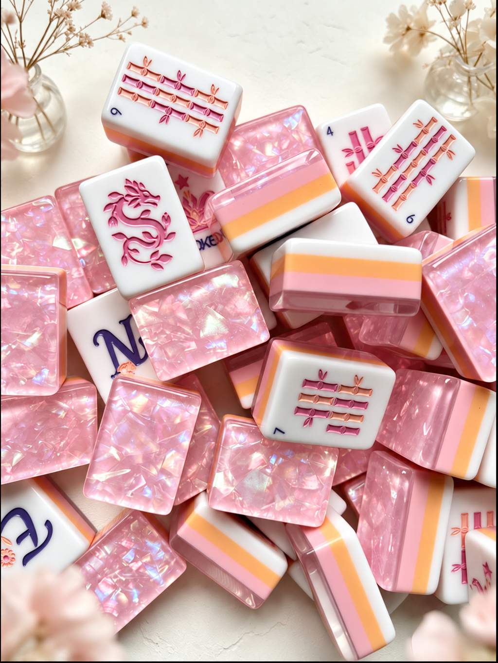 Blush Opal American Mahjong Tiles