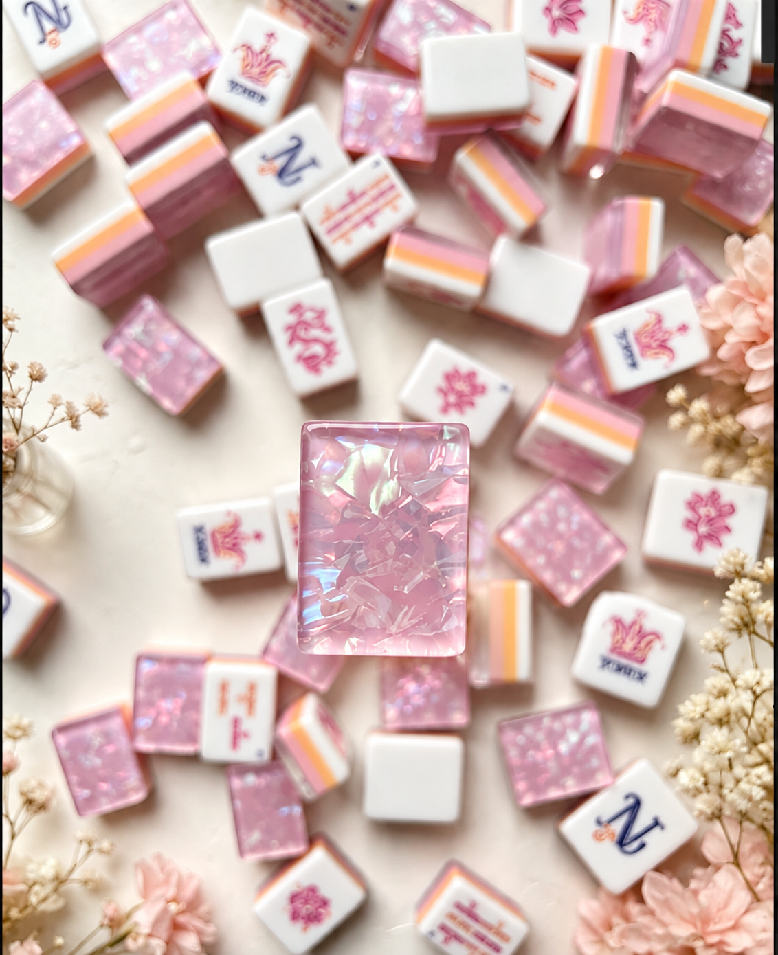 Blush Opal American Mahjong Tiles