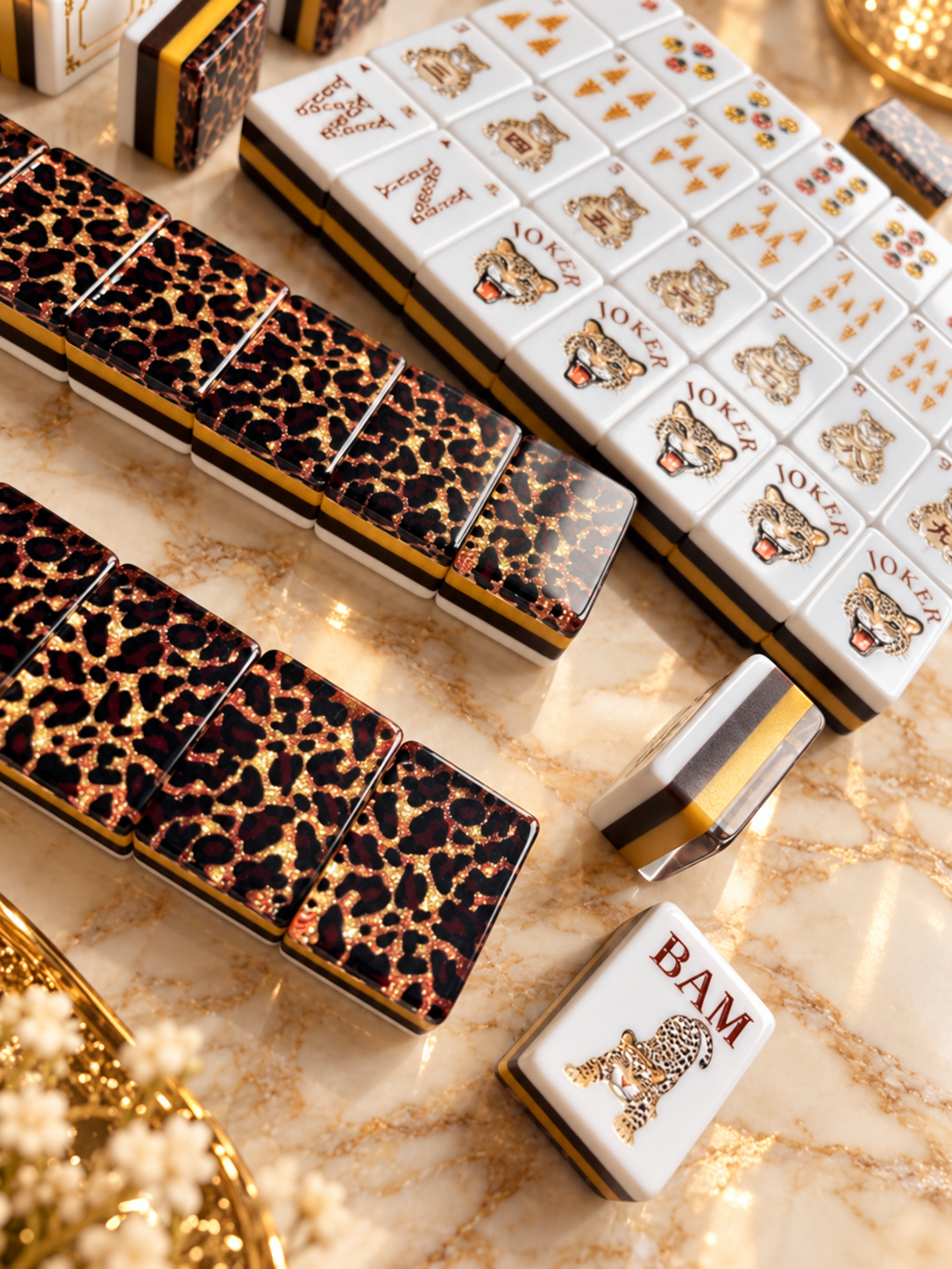 Golden Leopard American Mahjong Tiles
