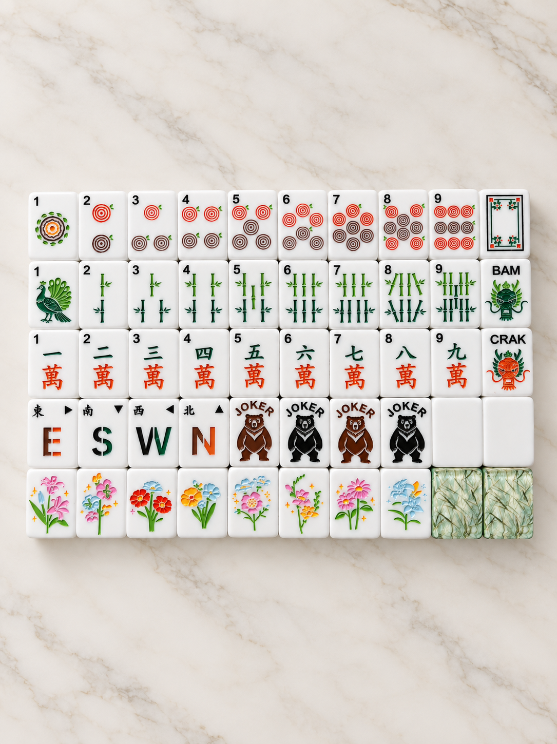 Jade Bamboo American Mahjong Tiles