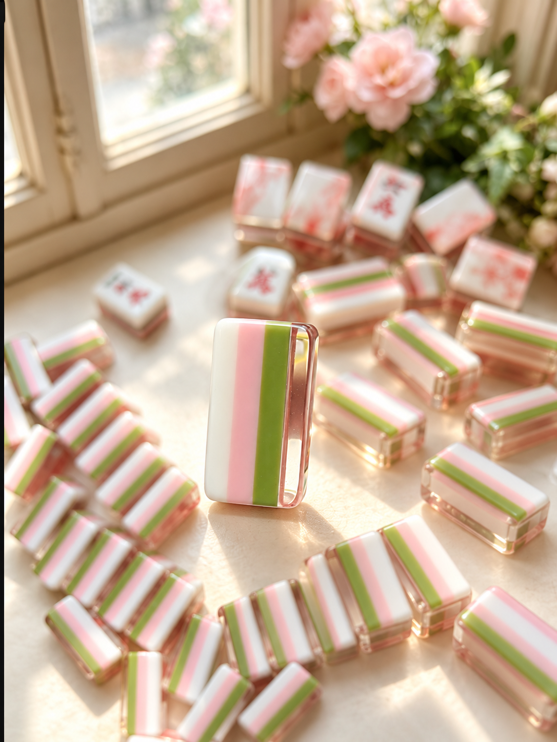 Rose Jade American Mahjong Tiles