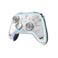 Gaming controller with illuminated accents on a white background