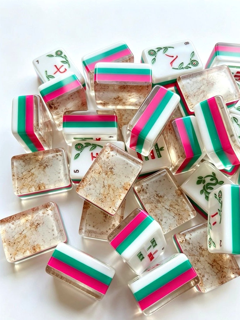 Emerald Rose American Mahjong Tiles