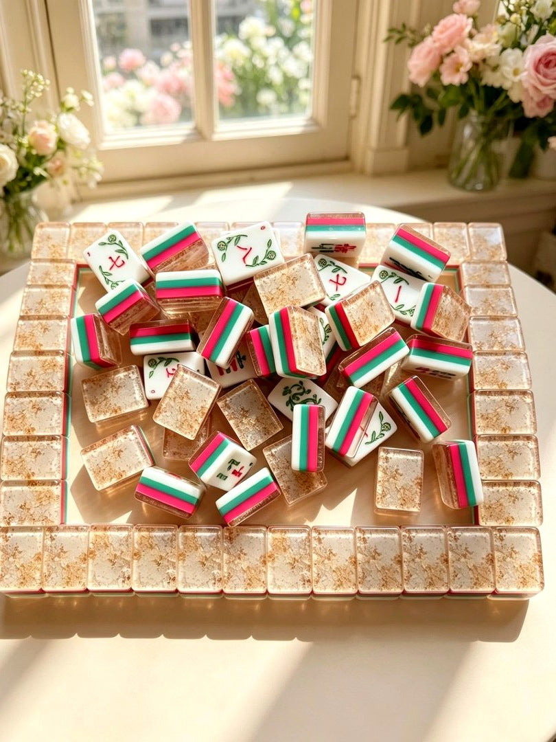Emerald Rose American Mahjong Tiles