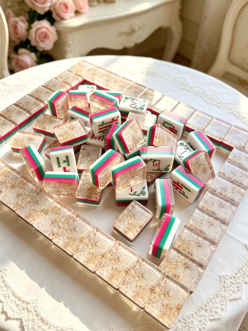 Emerald Rose American Mahjong Tiles