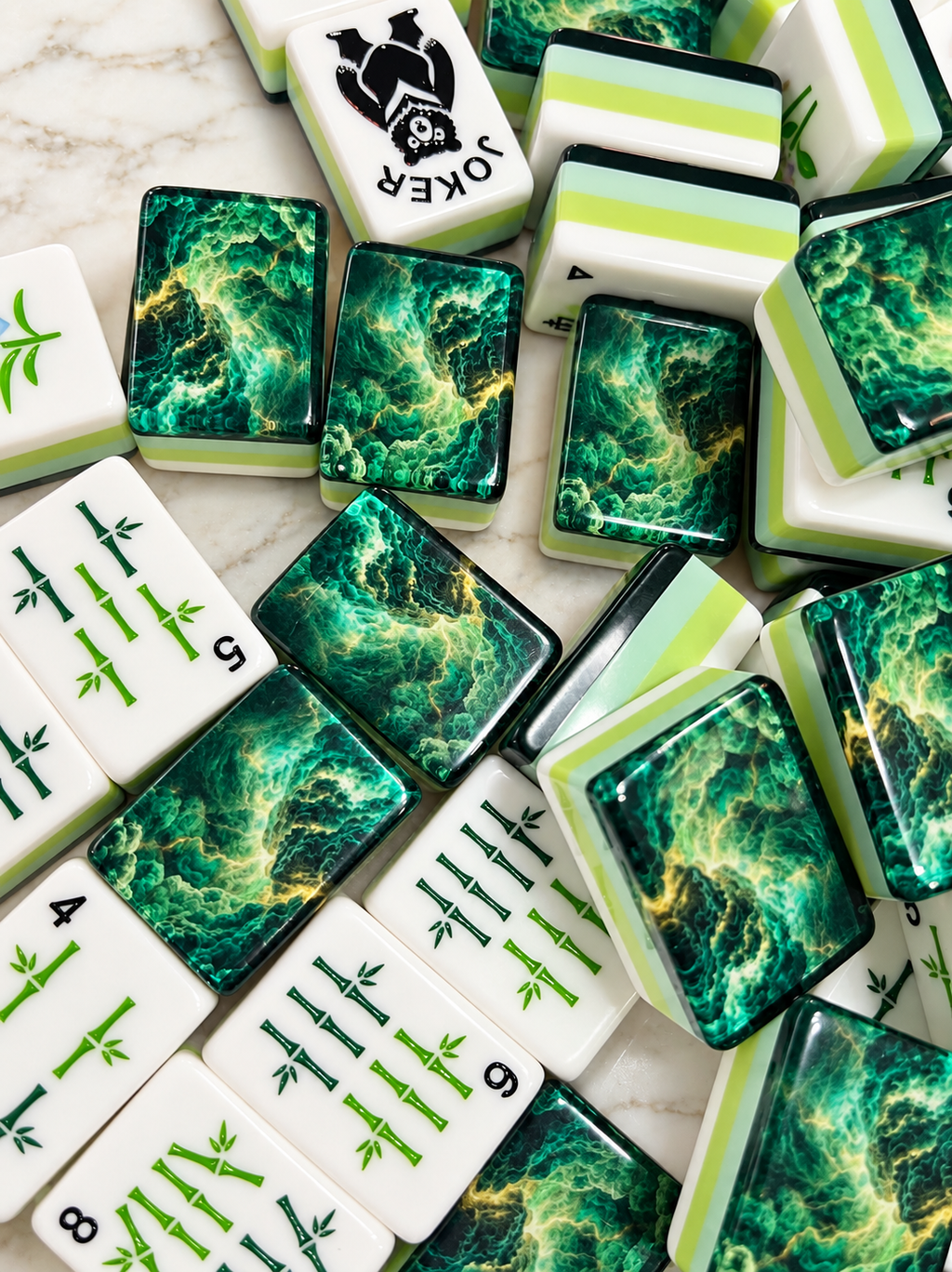 Emerald Storm American Mahjong Tiles