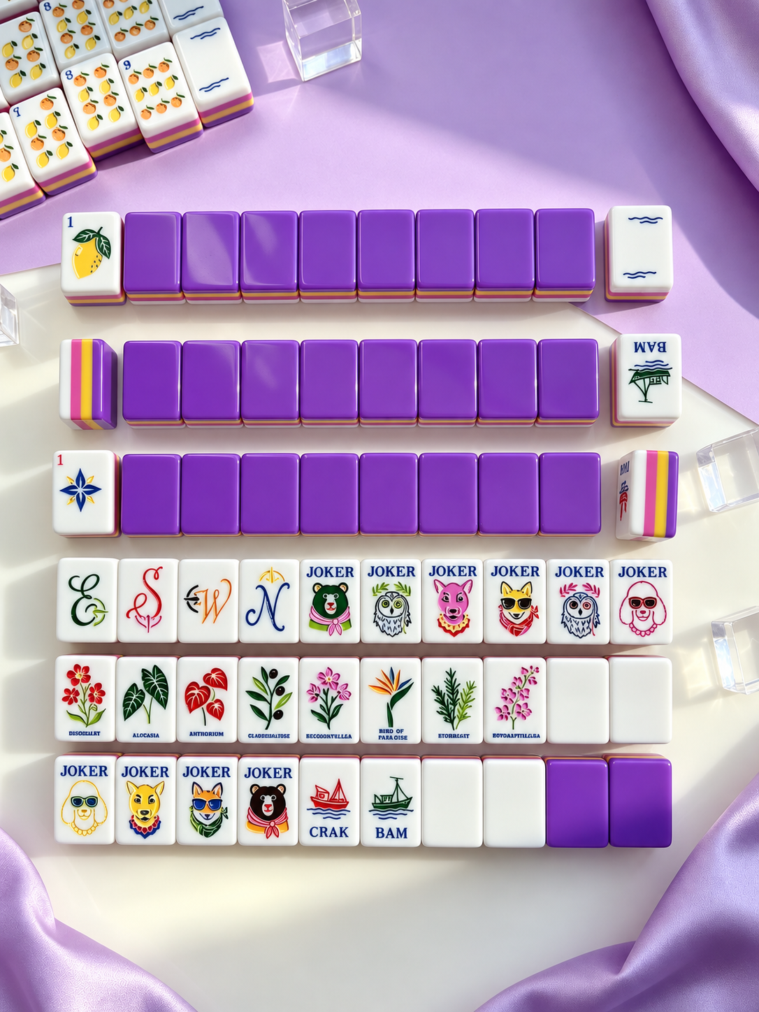 Lavender Citrus American Mahjong Tiles