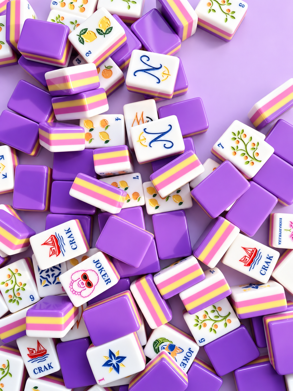 Lavender Citrus American Mahjong Tiles