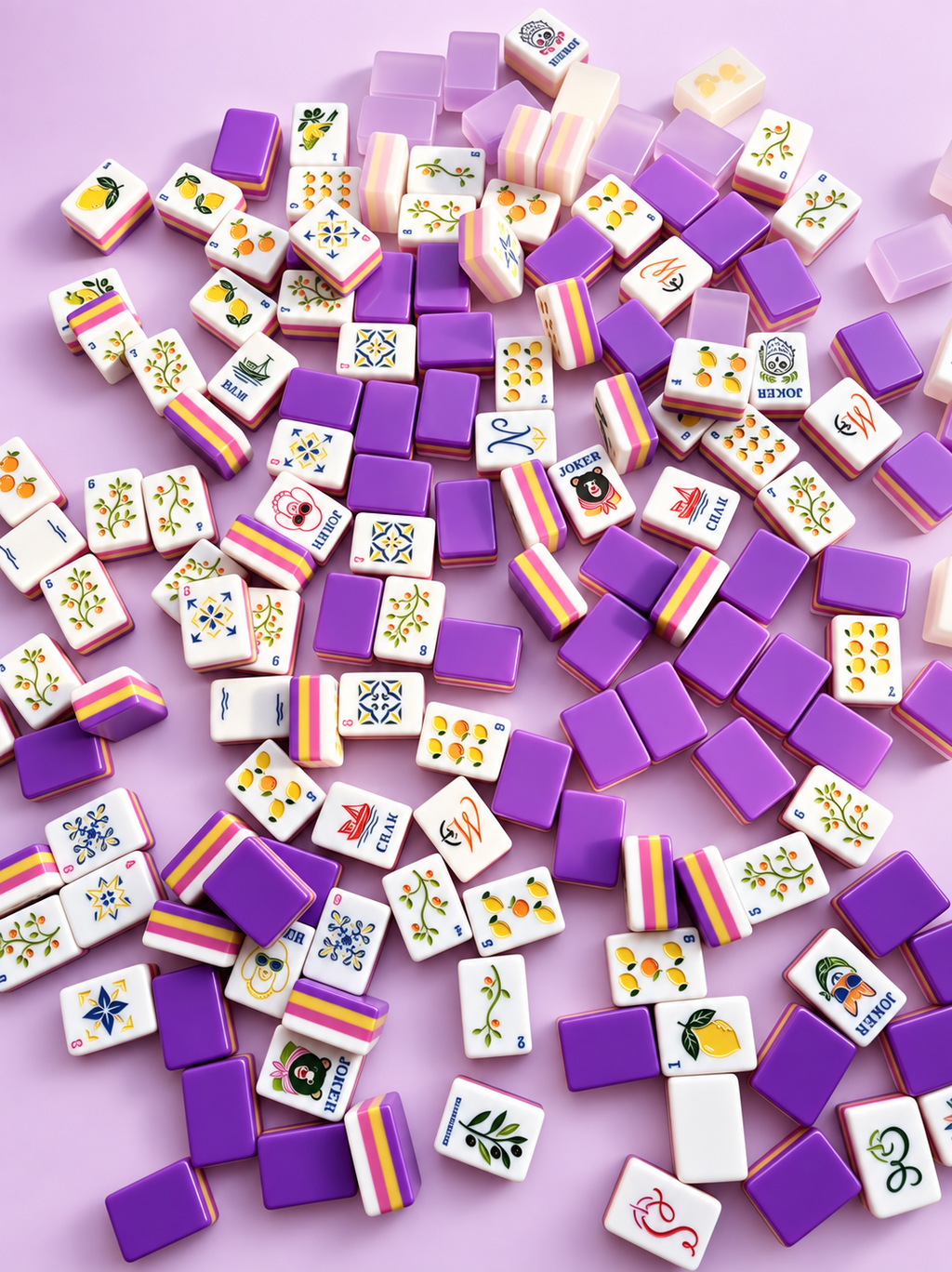 Lavender Citrus American Mahjong Tiles