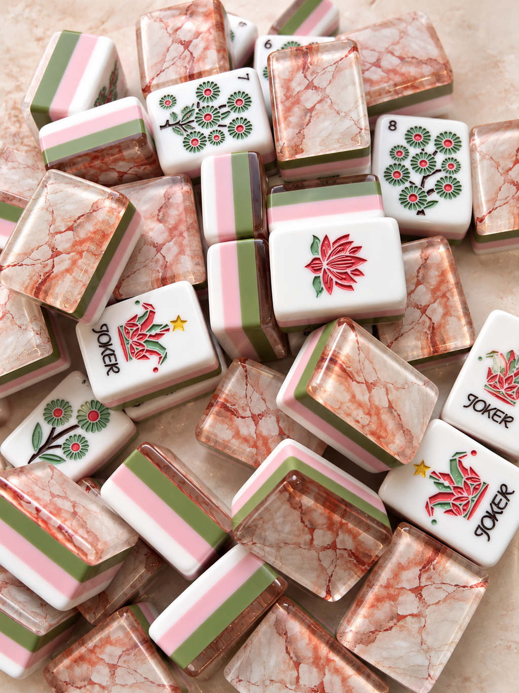 Rose Jade American Mahjong Tiles
