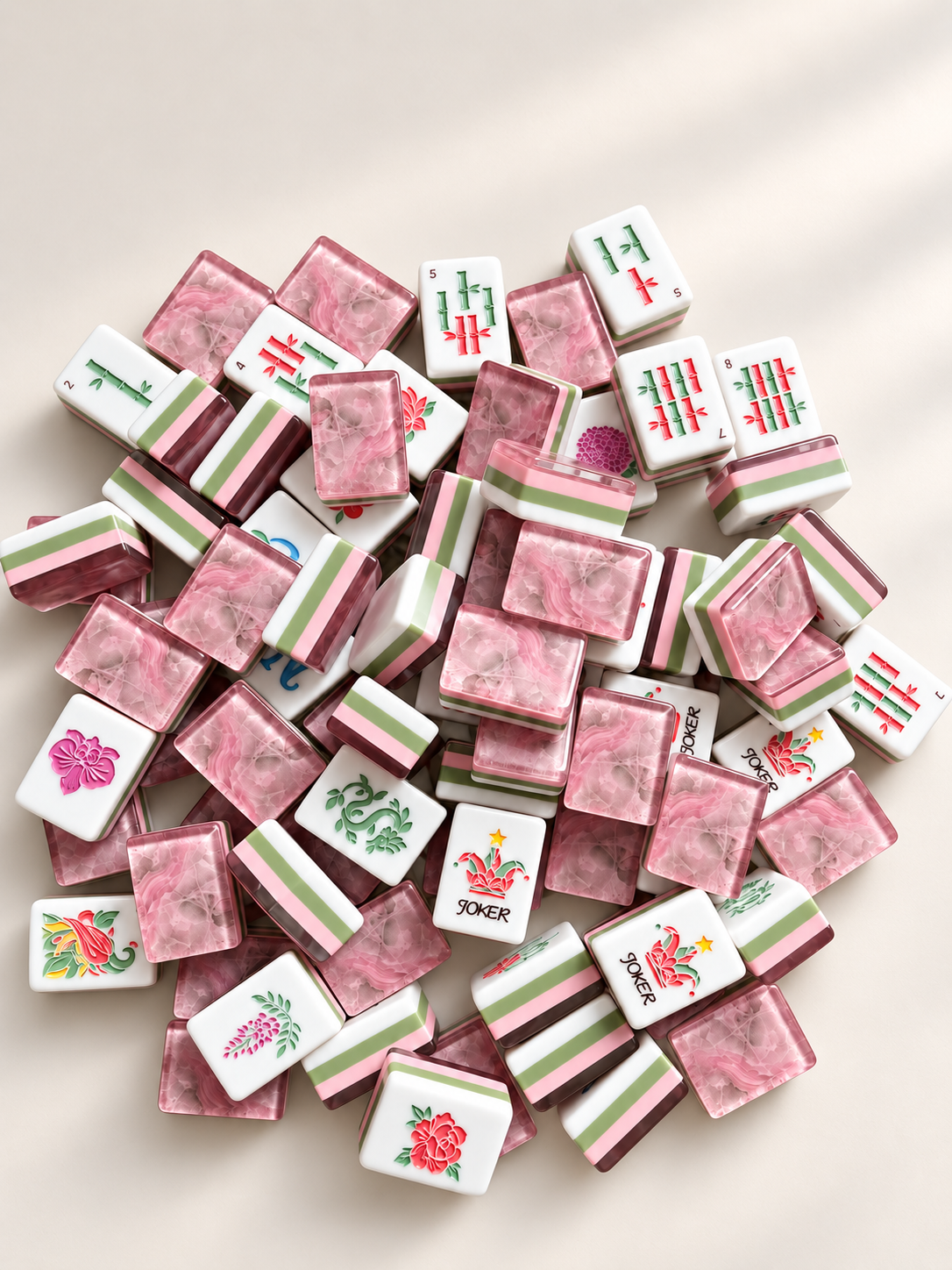 Vintage Rose American Mahjong Tiles