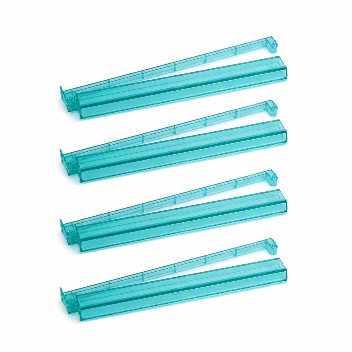Clear Green American Mahjong Racks with Attached Pushers – Set of 4
