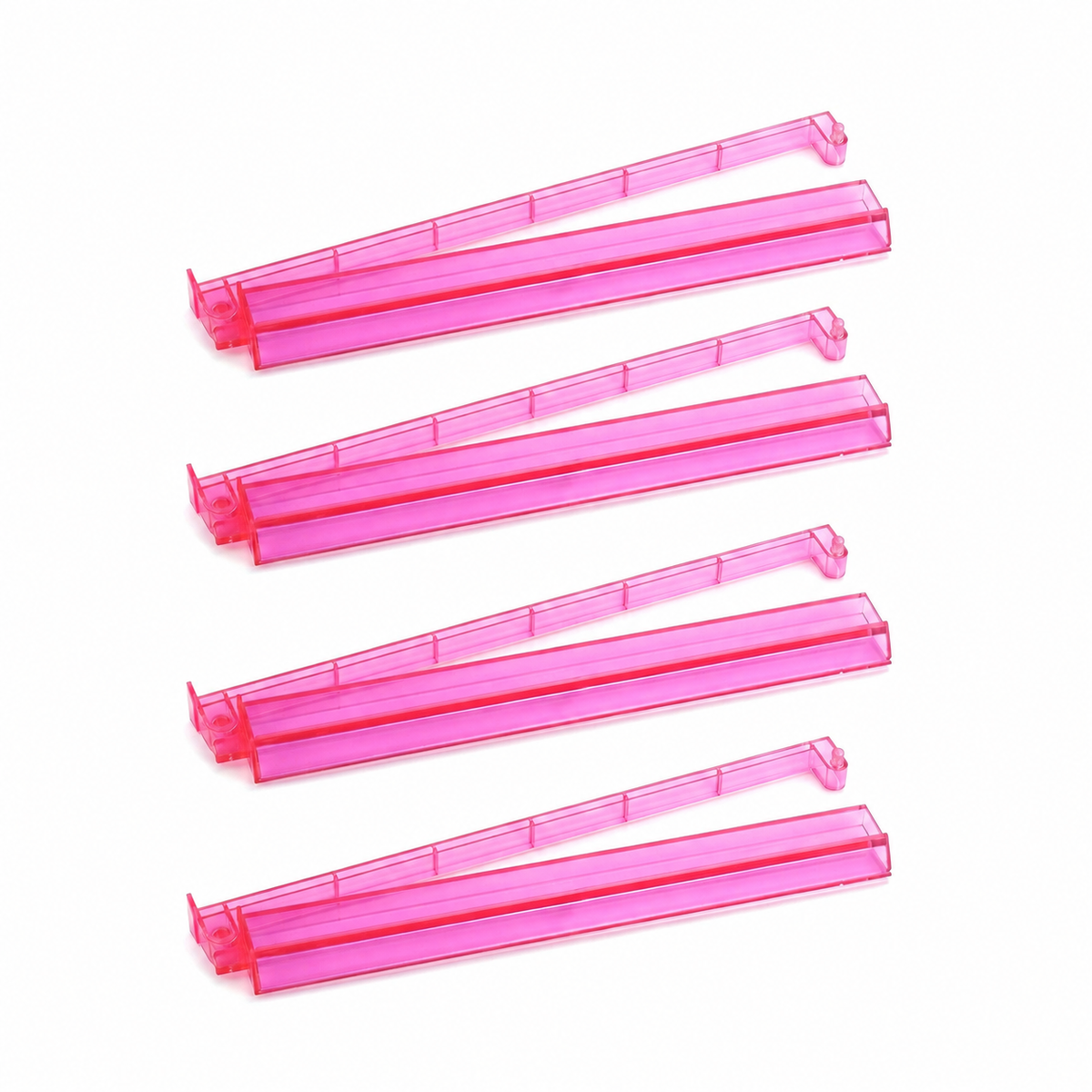 Clear Pink American Mahjong Racks with Attached Pushers – Set of 4